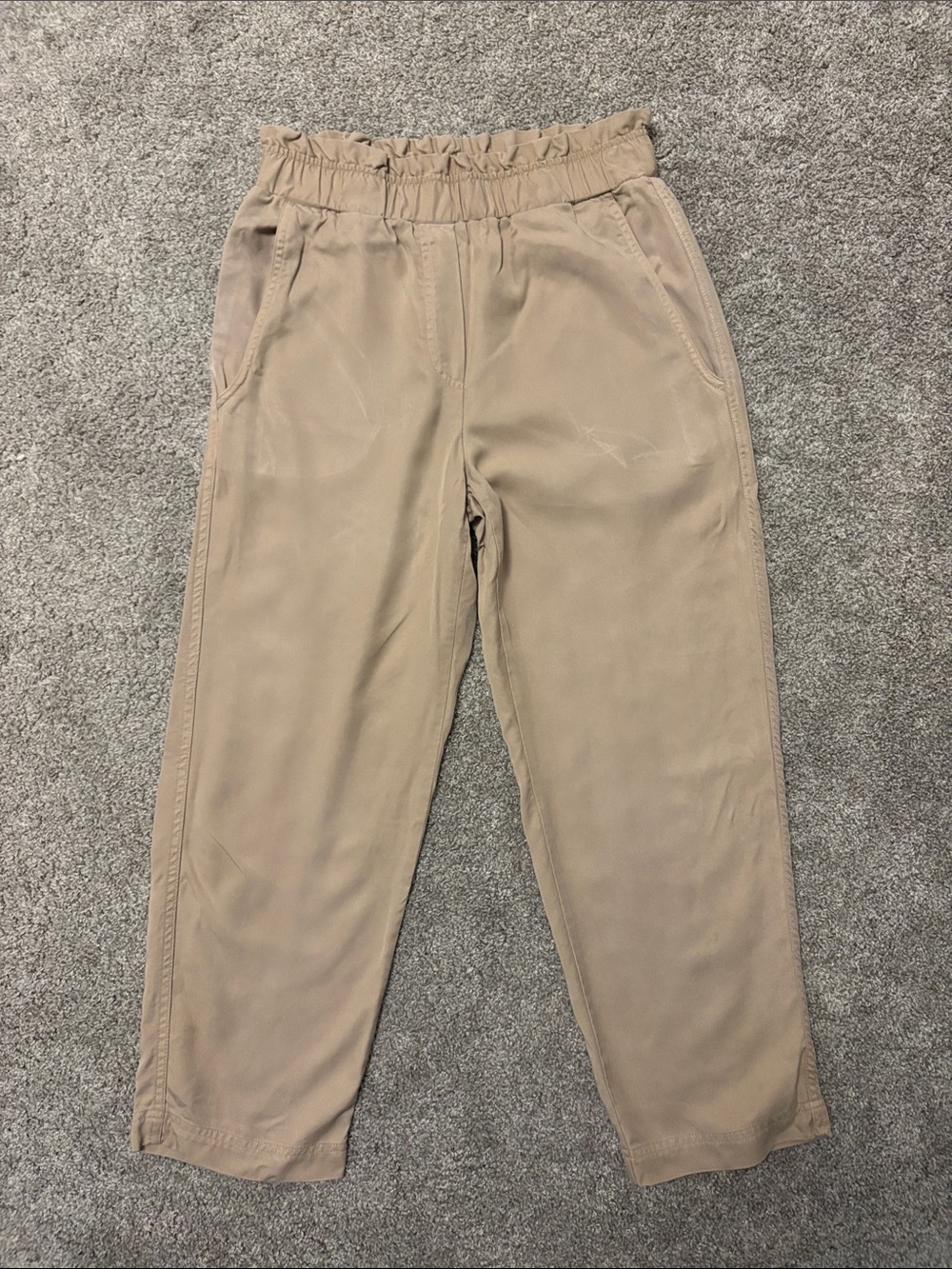 Babaton Taupe Elastic-Waist Chinos